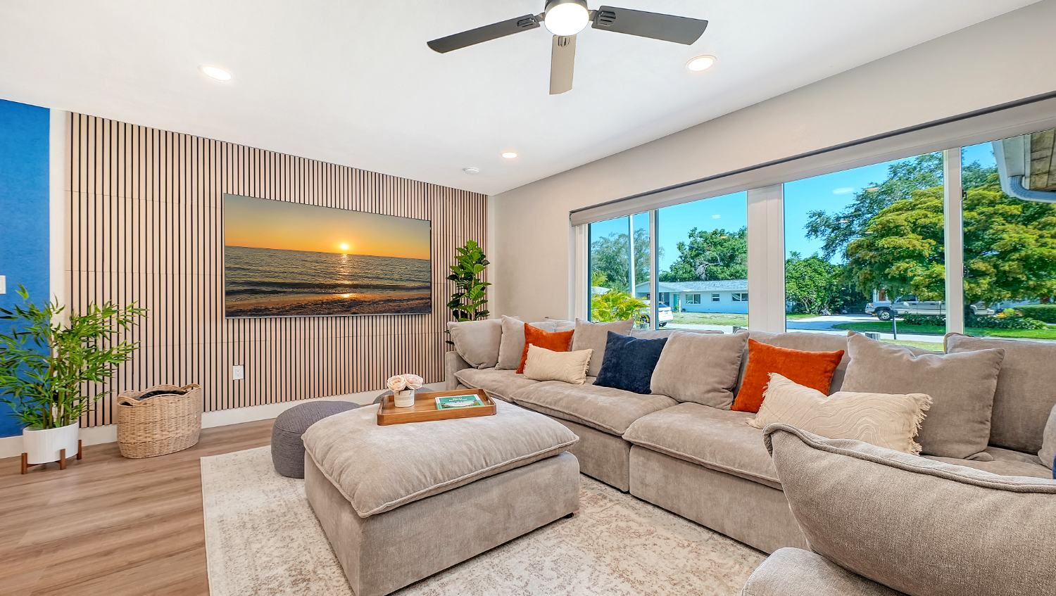 Living room with oversized sectional